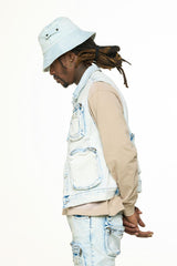 "PROTECT YOUR ENERGY" CARGO VEST (LIGHT BLUE)