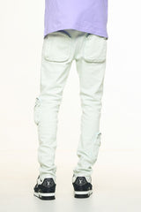 "LUCID DREAMS" CARGO SKINNY DENIM (FADED LIGHT BLUE)