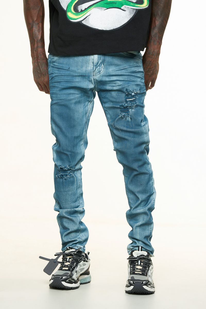 "WASHED AWAY" SKINNY DENIM (INDIGO)