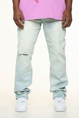 "HORIZON" STRAIGHT FIT DENIM (LIGHT BLUE SAND WASH)