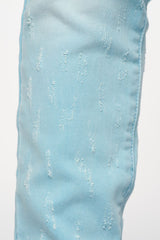 "SURVIVED" SKINNY DENIM (POWDER BLUE)