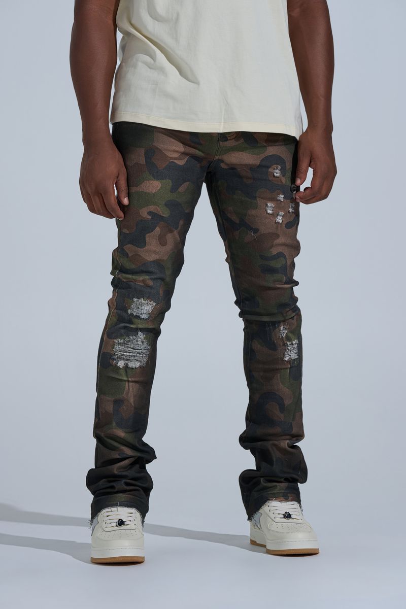 "PRAY FOR THEM" STACK DENIM (CAMO)