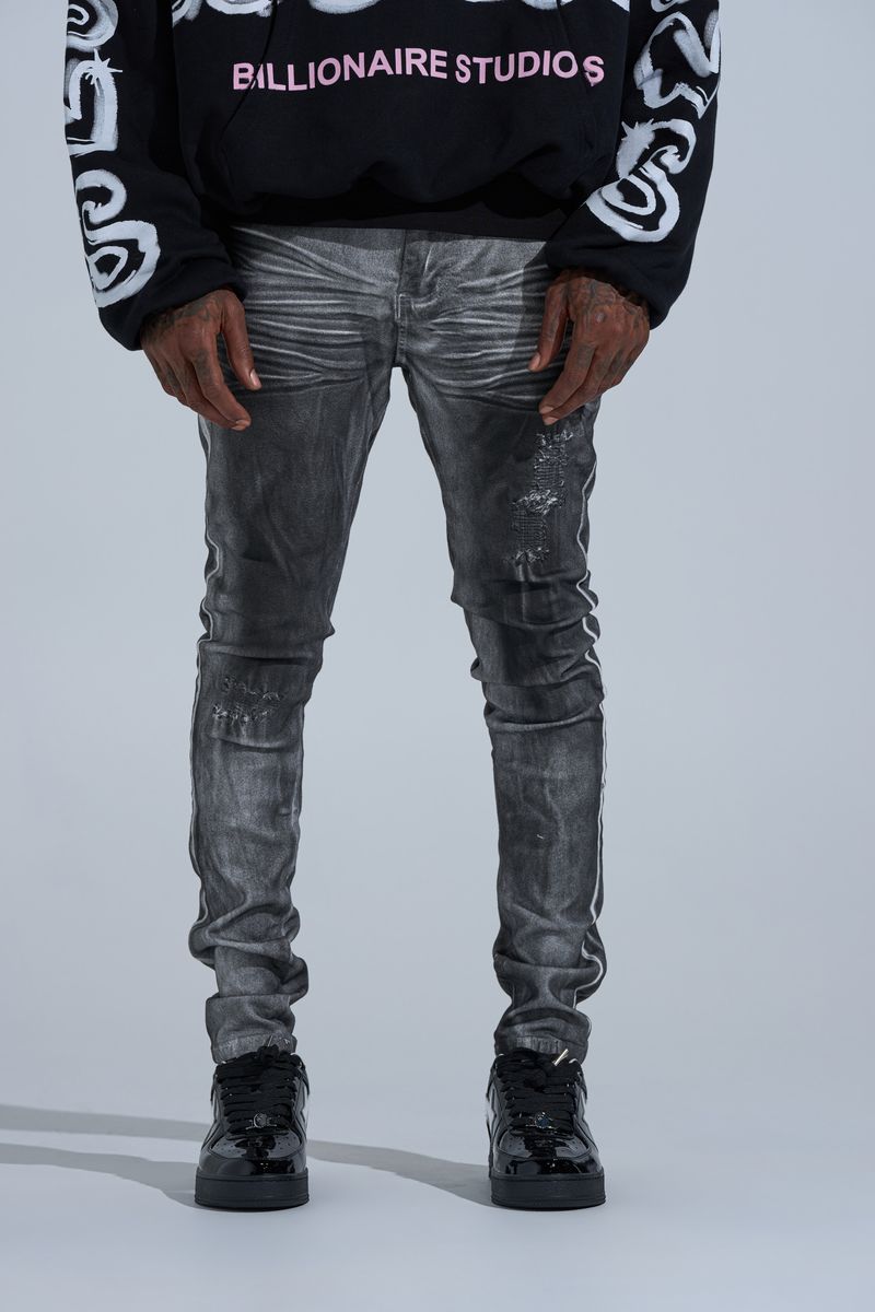"WASHED AWAY" SKINNY DENIM (BLACK)