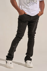 "ARISE" STACK DENIM (JET BLACK)