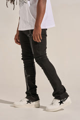 "ARISE" STACK DENIM (JET BLACK)