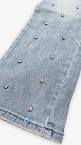 Come Home Rhinestone Straight Leg DENIM (Light Blue)