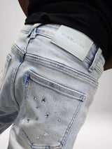 Milkyway Rhinestone SKINNY DENIM (Light Blue)