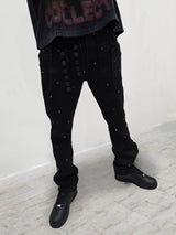 Come Home Rhinestone Straight Leg DENIM (Jet Black)