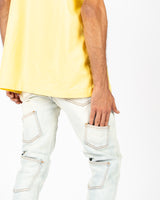 'EMOTIONALLY NUMB" FLARE STACK DENIM