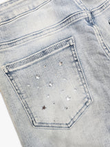 Milkyway Rhinestone SKINNY DENIM (Light Blue)