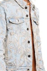 "DREAMS BLOSSOMING" DENIM JACKET (LIGHT BLUE)