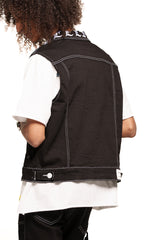 "DEFYING ODDS" VEST WHITE BLACK (JET BLACK/WHITE)