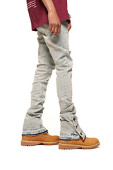 "EMOTIONALLY DRIVEN" FLARE STACK DENIM (LIGHT BLUE)