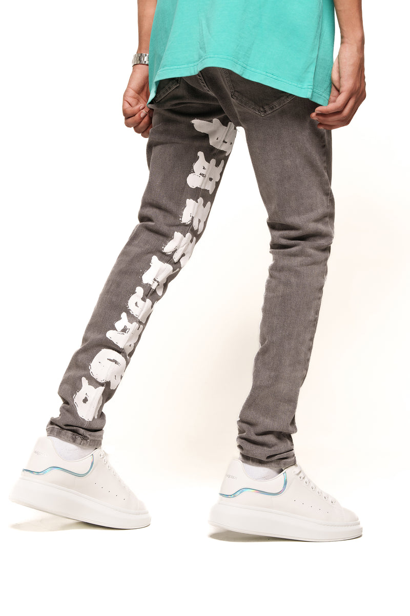 "BREAK FREE" SKINNY DENIM (CHARCOAL GREY)