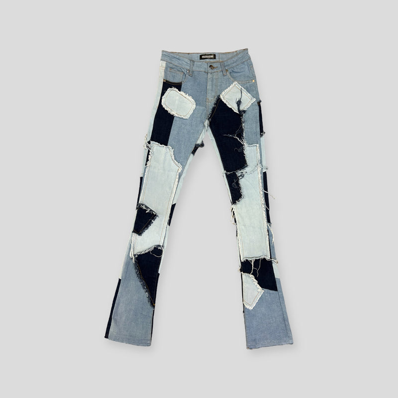 "LEFT IN THE PAST" FLARE STACK DENIM