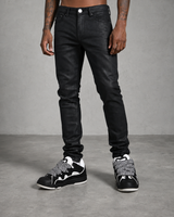 Pitch Black SKINNY DENIM (Jet Black Waxed)