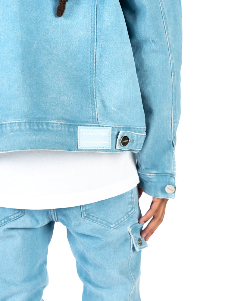 "MY PLEASURE" CARGO FLARE STACK DENIM