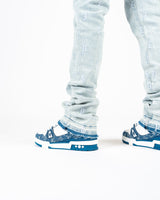 "SOUL STAMPED" FLARE STACK DENIM